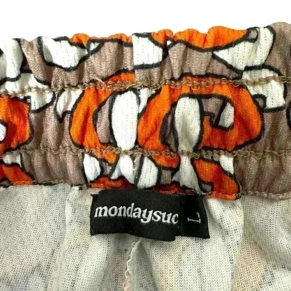 Mondaysuck Men’s Shorts Streetwear L Print Casual Embroidered Hip-Pop Drill - Picture 7 of 7